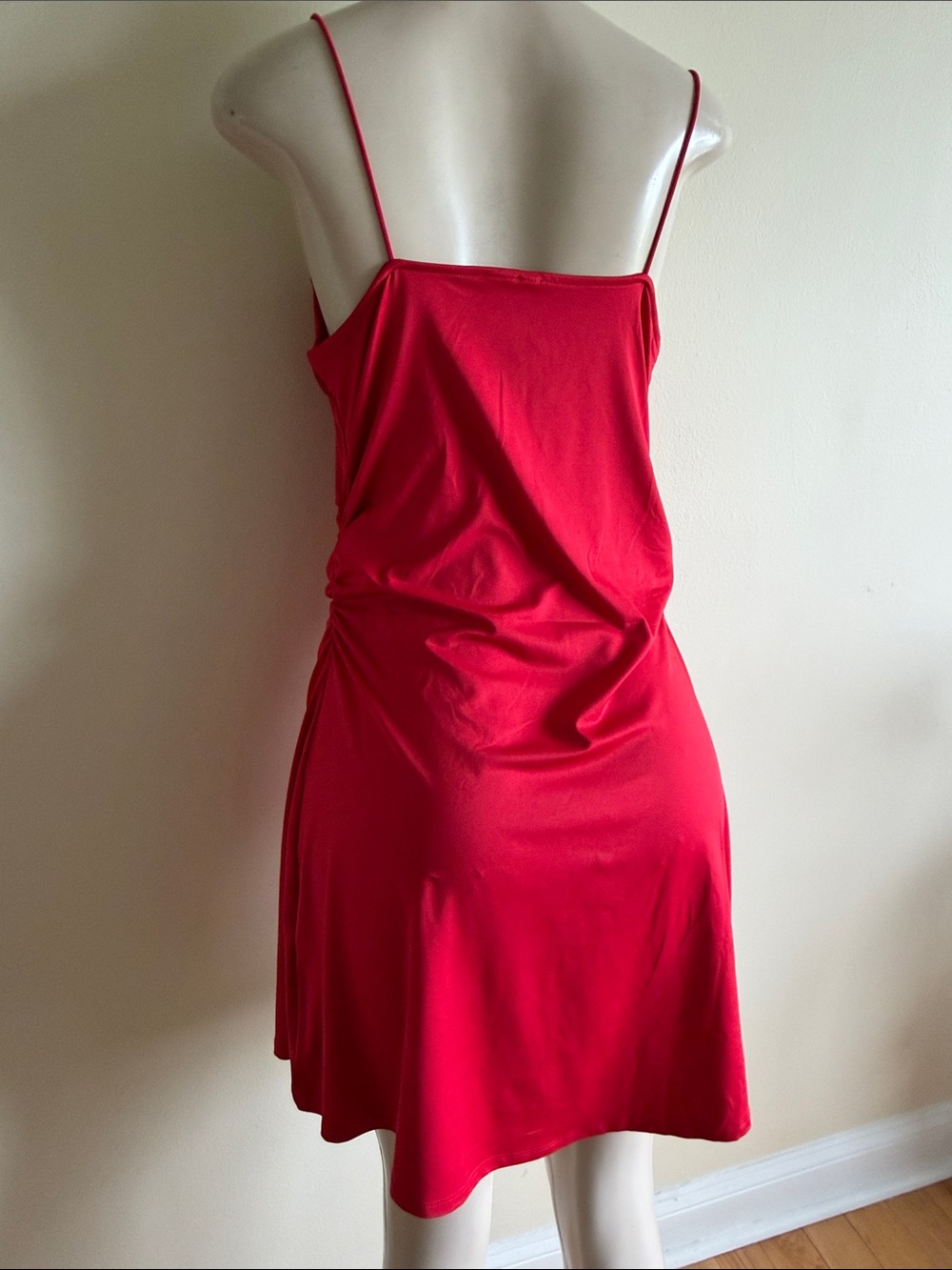 Red Spaghetti-Strap Slip Dress - Picture 4 of 7